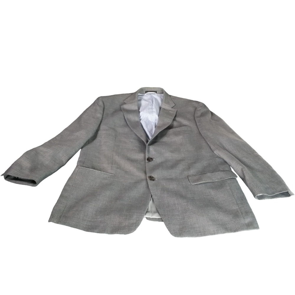 Lauren Ralph Lauren Mens 46R Gray Blazer 2 Button Suit Jacket Sport Coat Work